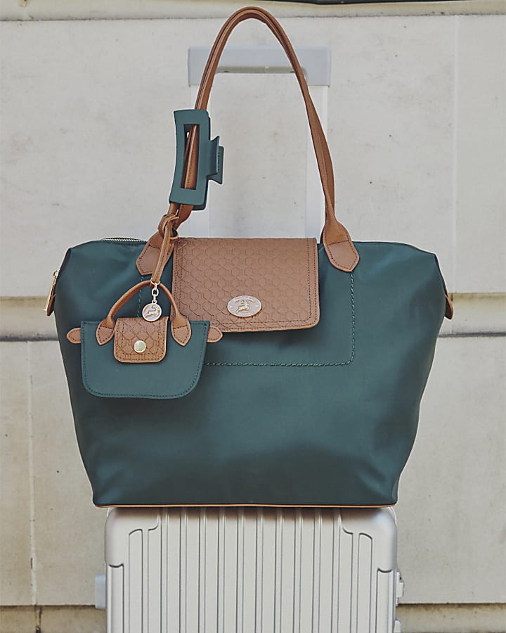 Green Flap Over Shopper Bag