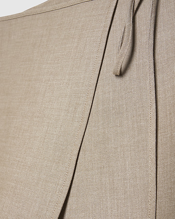 Grey Hybrid Tie Detail Tailored Skort