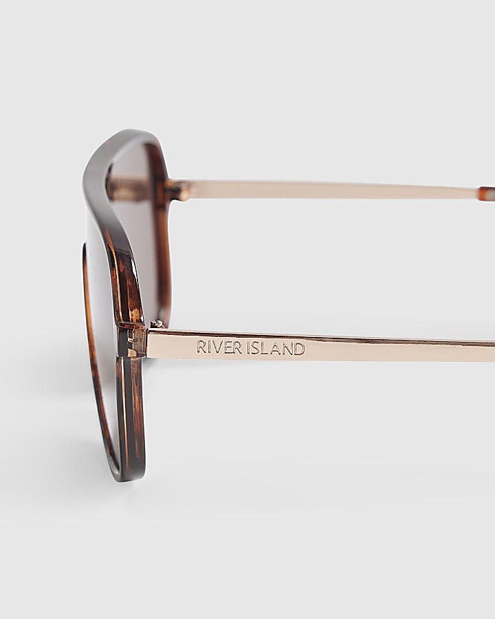 Tortoise Metal Arm Visor Sunglasses
