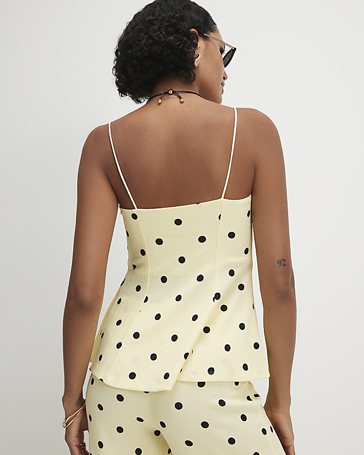 Yellow Polka Dot Cami Top