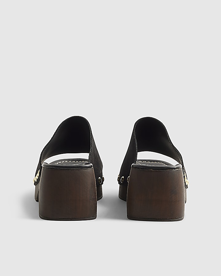 Black Suede Clogs