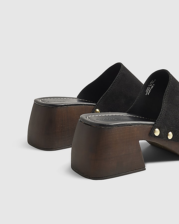 Black Suede Clogs