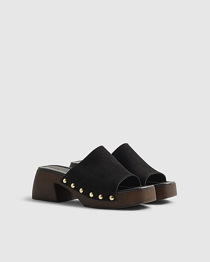 Black Suede Clogs