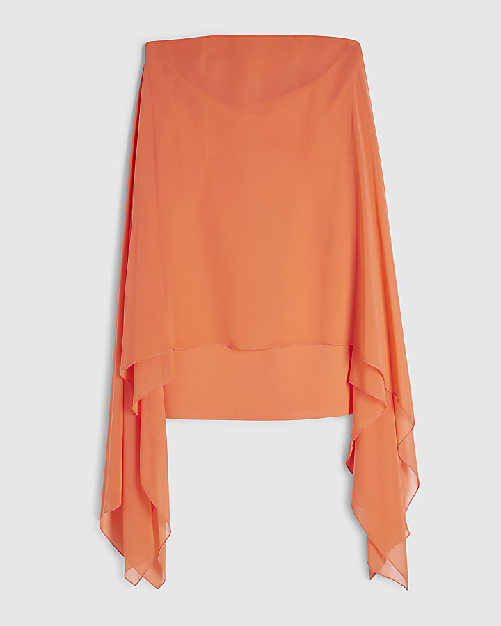 Orange Bandeau Mini Dress