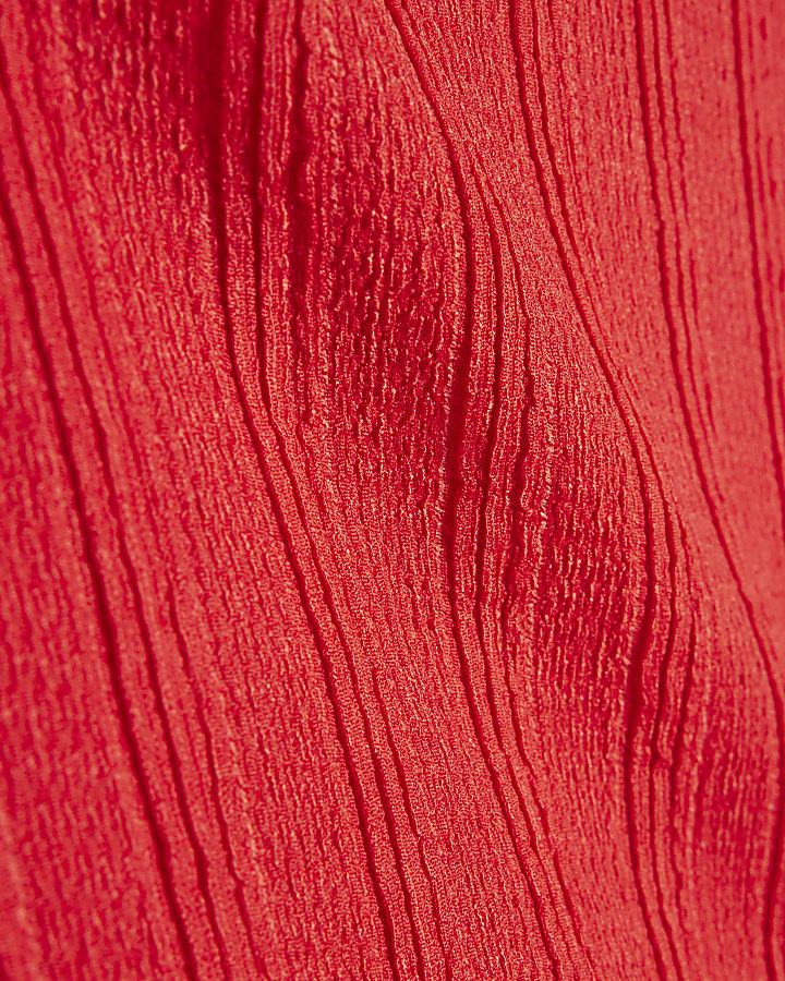 Petite Red Textured Midi Dress