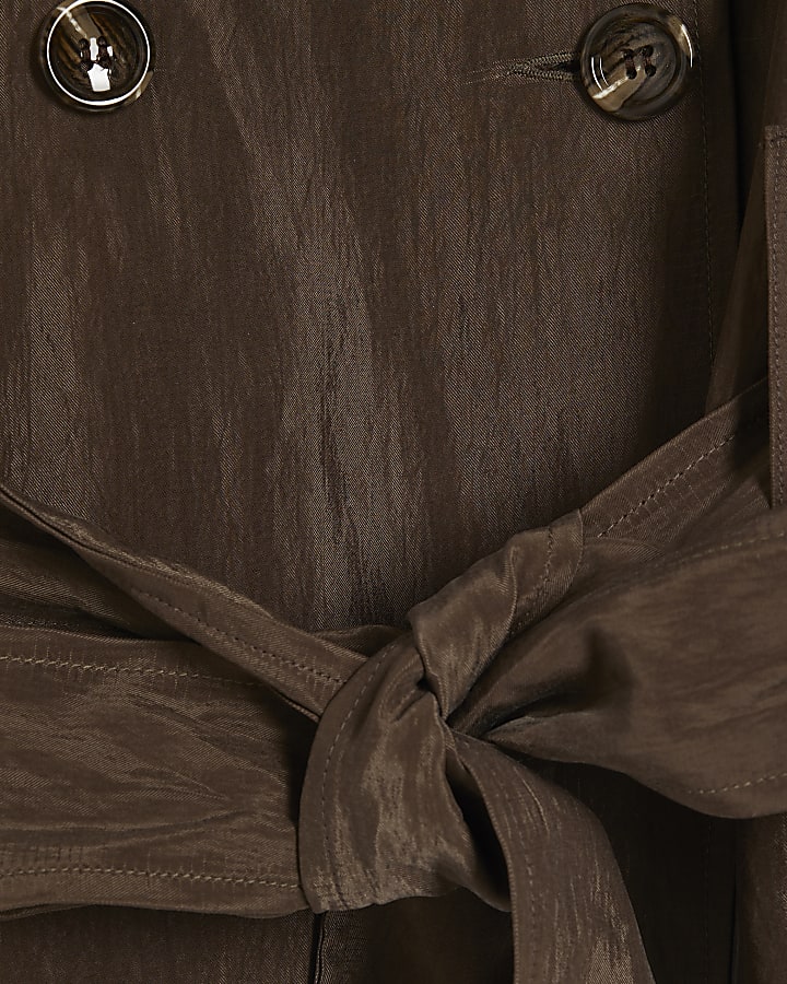 Brown RI Studio Short Drapey Trench Coat