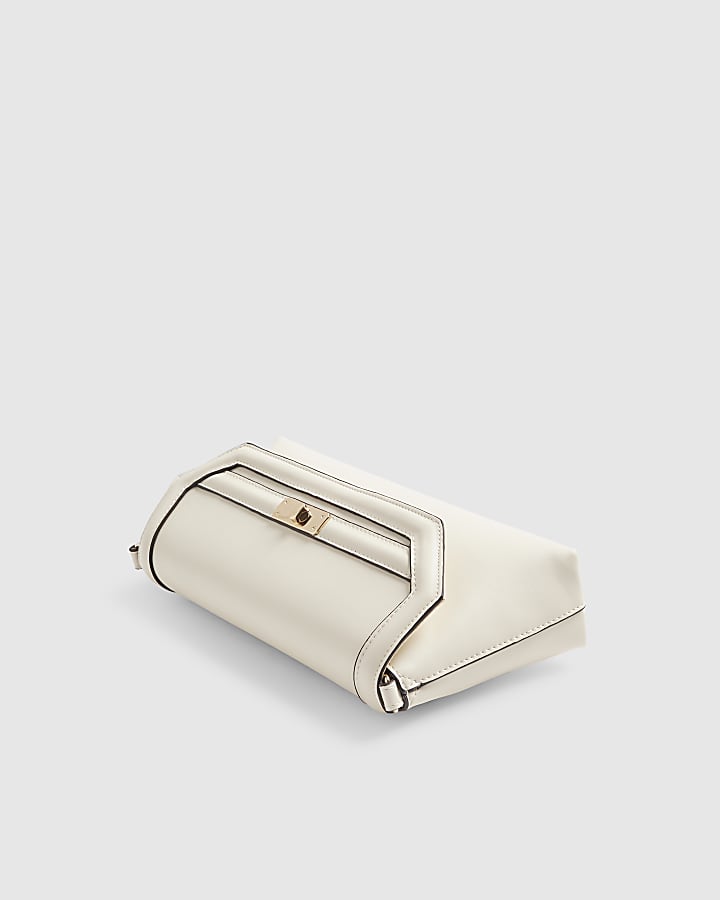 Cream Buckle Detail Shoulder Bag