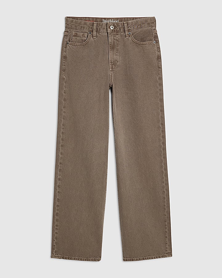 Brown Relaxed Straight Leg Jeans