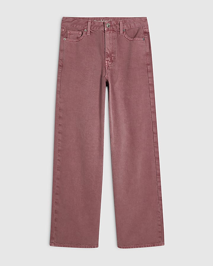 Pink Relaxed Straight Leg Jeans