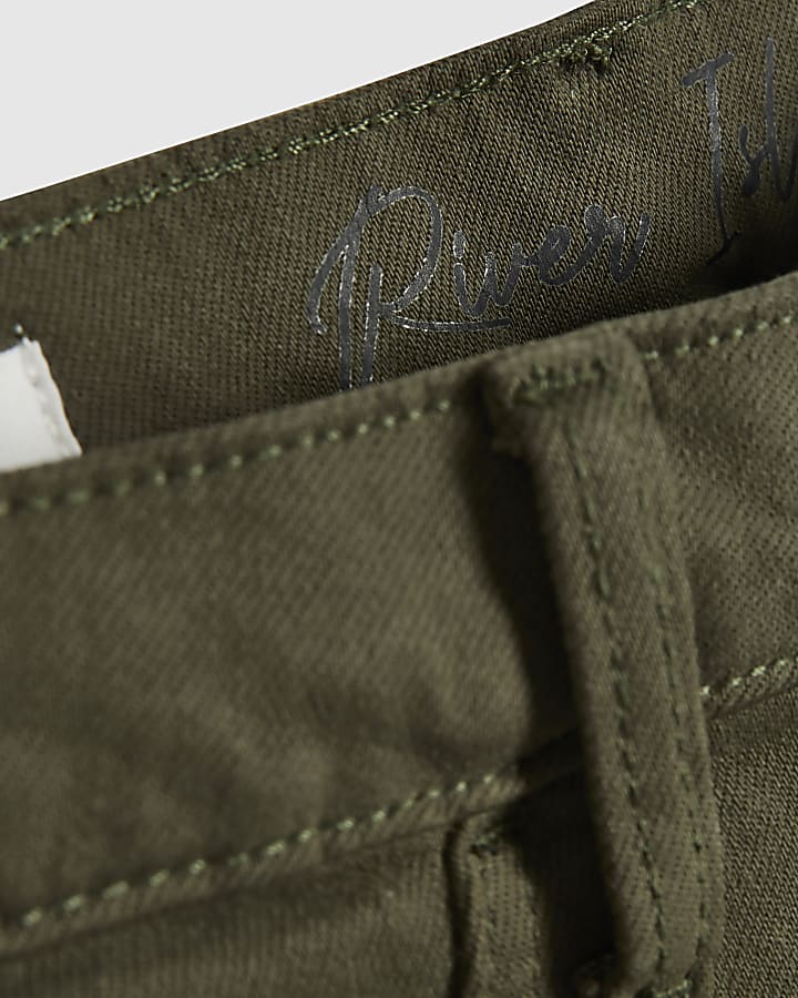 Khaki Mid Rise Skinny Jeans