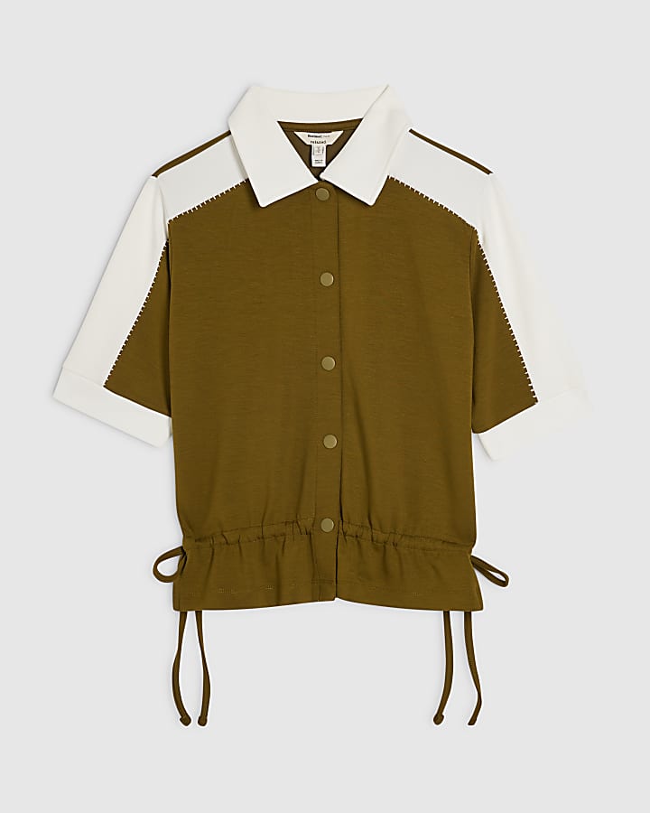 Khaki Premium Block Polo Shirt