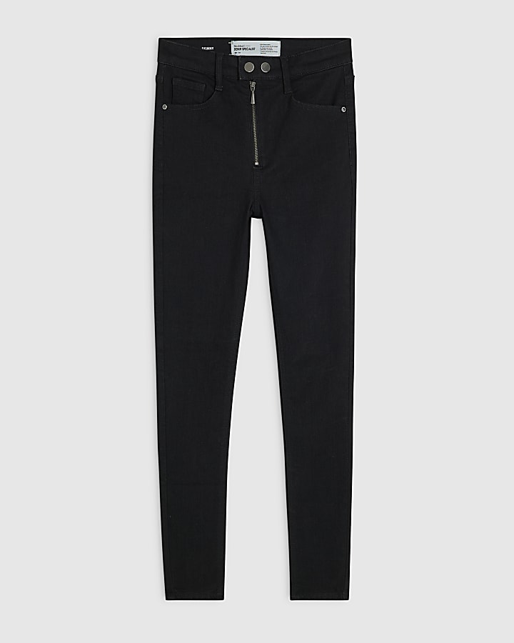 Black Racer Waistband Skinny Jeans