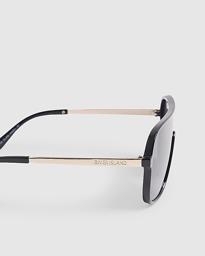 Black Metal Arm Visor Sunglasses