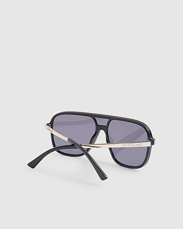 Black Metal Arm Visor Sunglasses