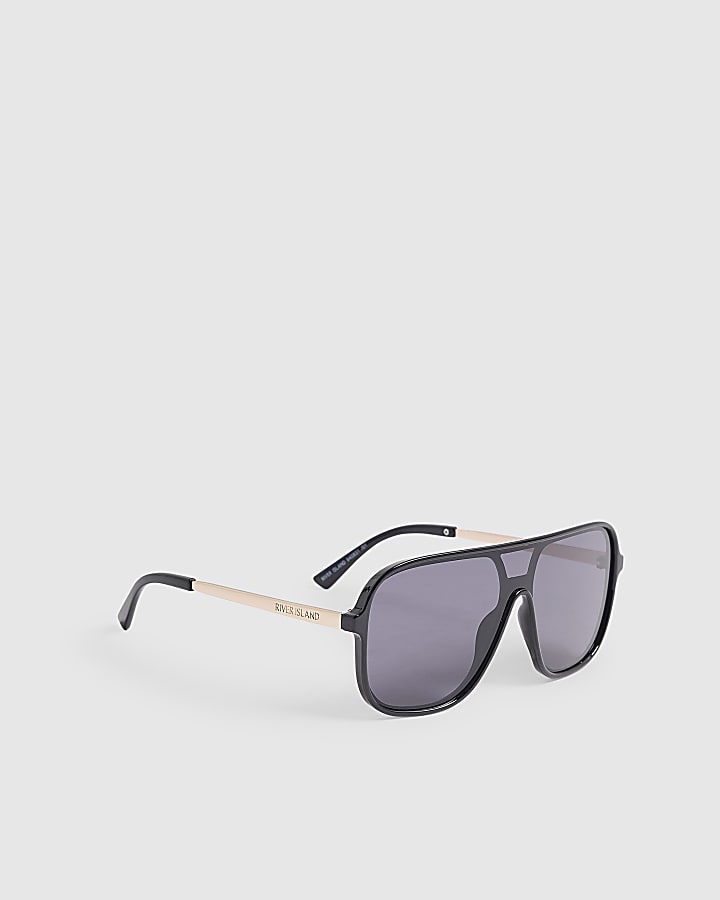Black Metal Arm Visor Sunglasses