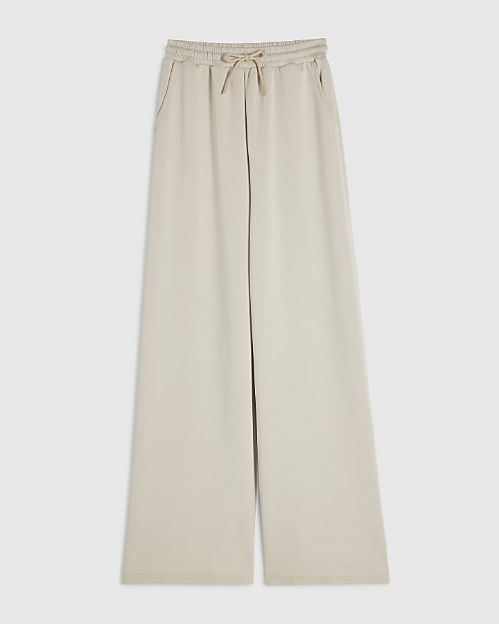Cream Premium Wide Leg Joggers