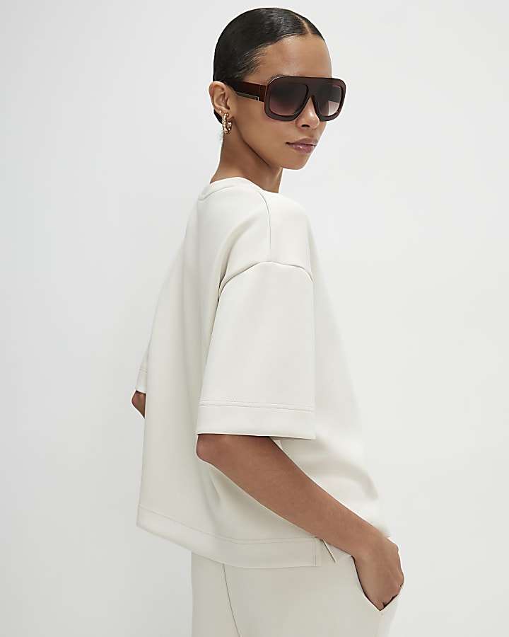 Cream Premium Boxy Fit T-Shirt