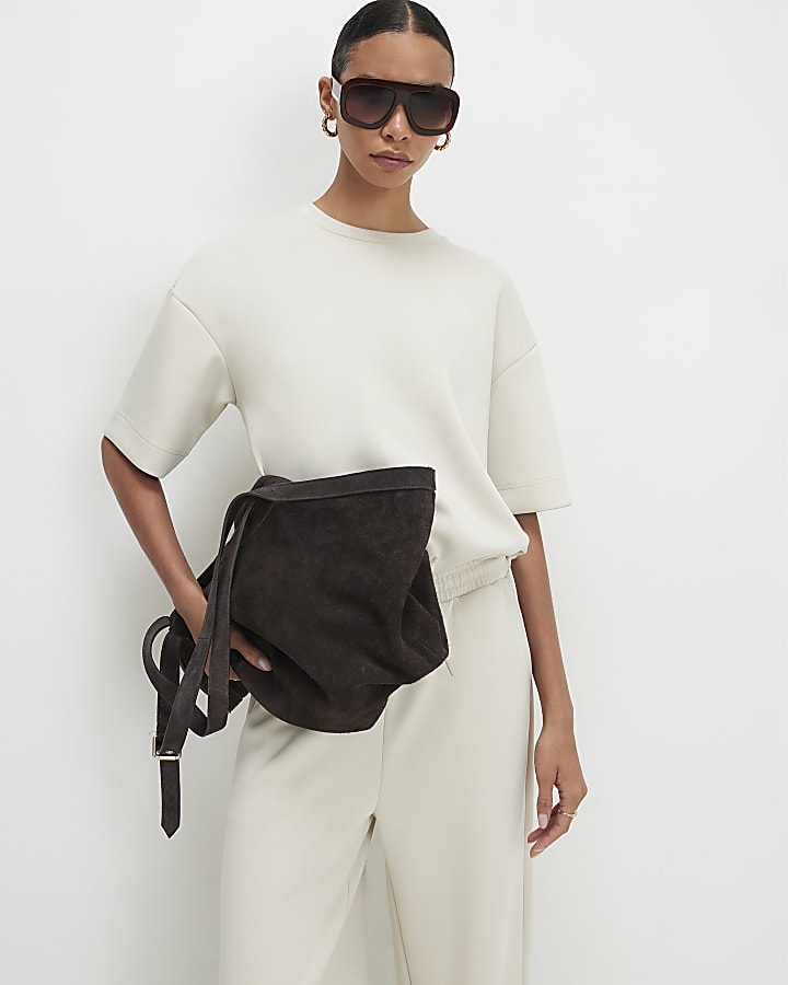 Cream Premium Boxy Fit T-Shirt