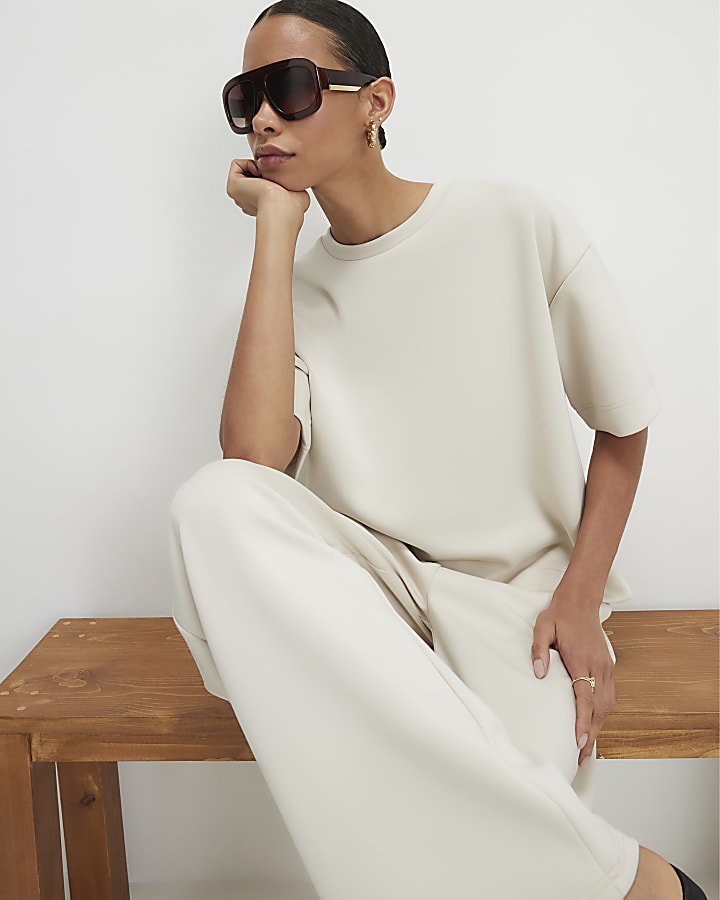 Cream Premium Boxy Fit T-Shirt