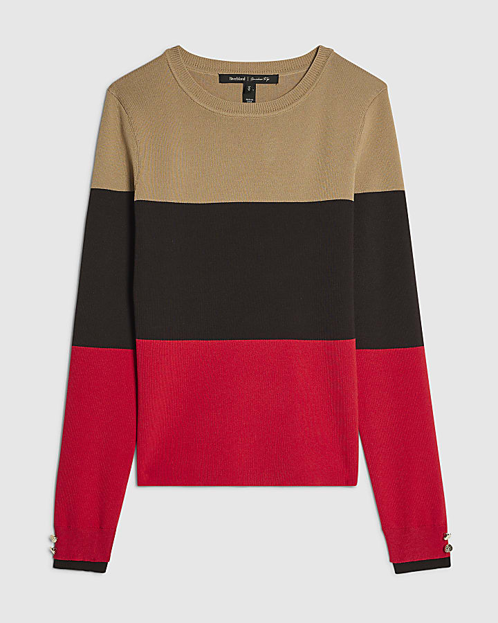 Black Cotton Rib Knit Layered Trim Top