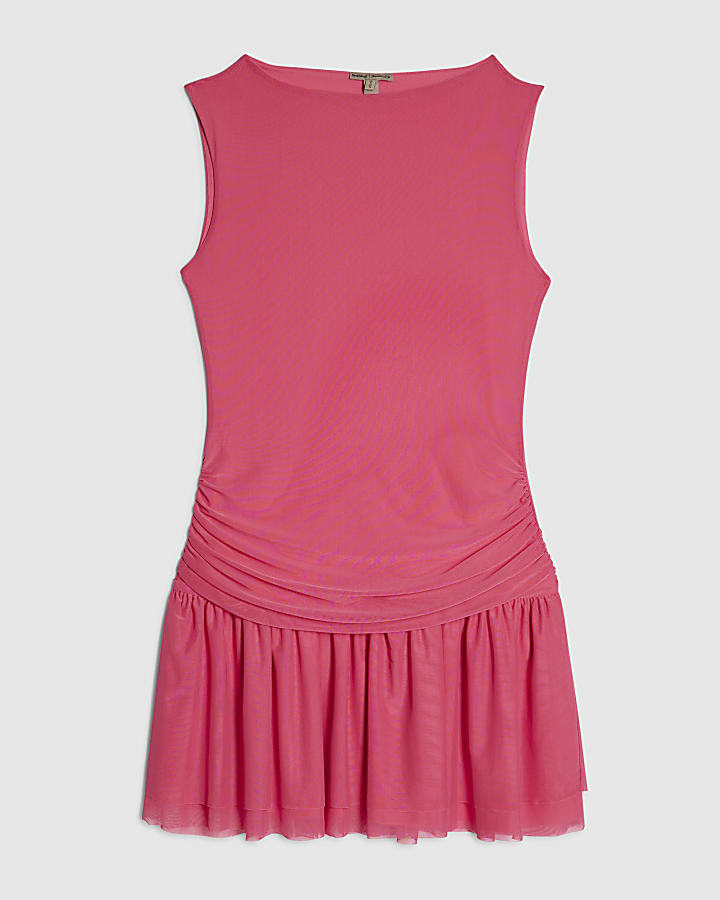 Pink Sleeveless Mini Dress