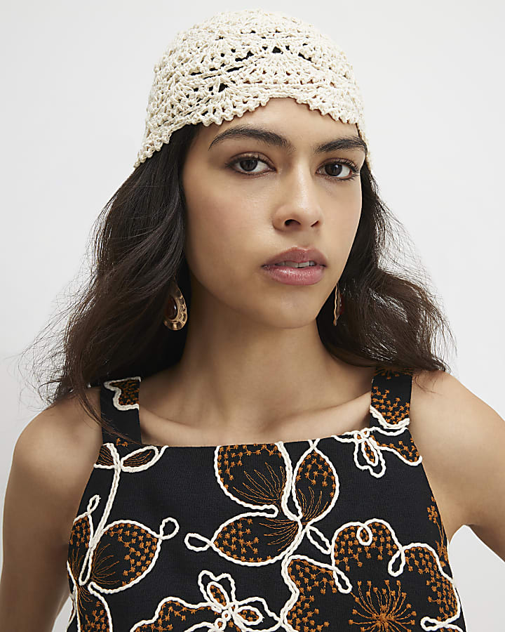 Black Cord Embroidered Mini Dress