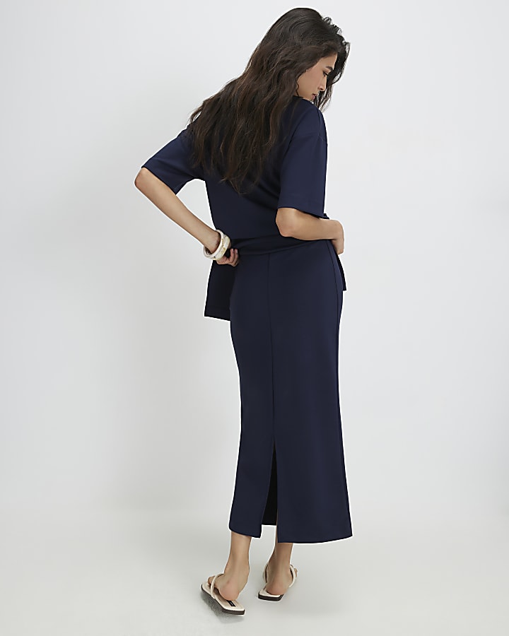 Navy Premium Maxi Skirt