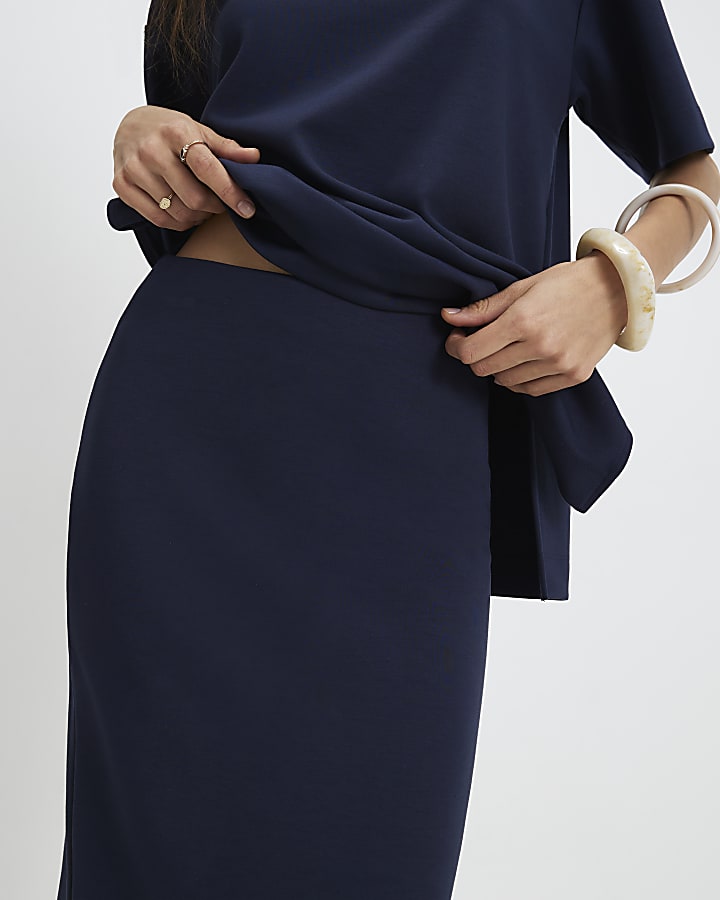 Navy Premium Maxi Skirt