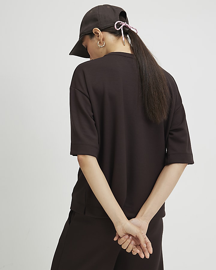 Brown Premium Short Sleeve Boxy T-shirt