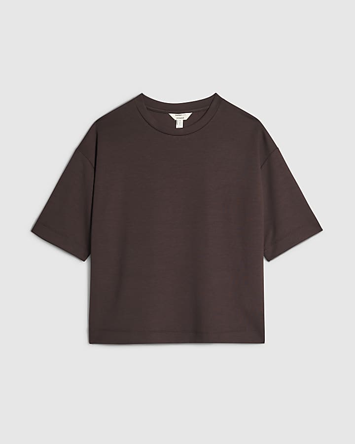Brown Premium Short Sleeve Boxy T-shirt