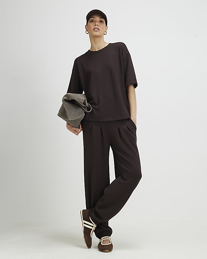 Brown Premium Short Sleeve Boxy T-shirt