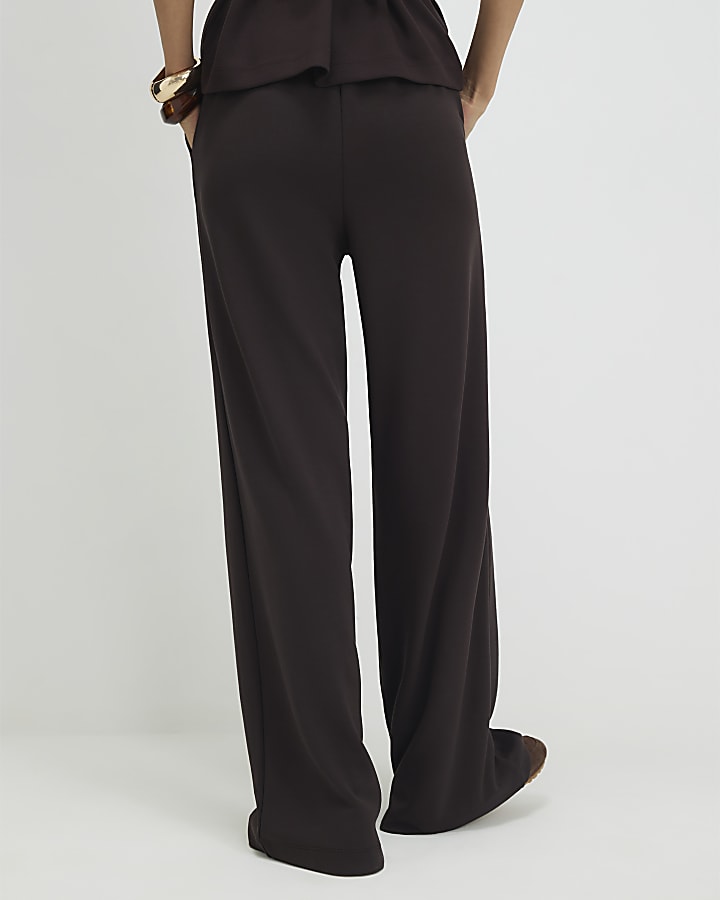 Brown Premium Wide Leg Joggers