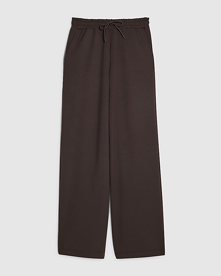 Brown Premium Wide Leg Joggers