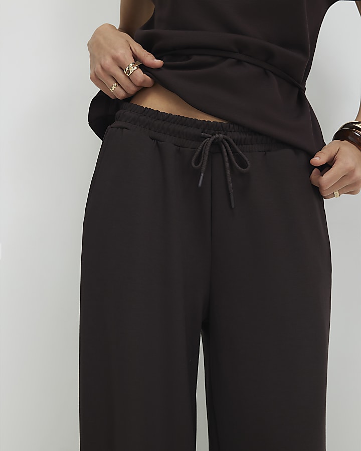 Brown Premium Wide Leg Joggers