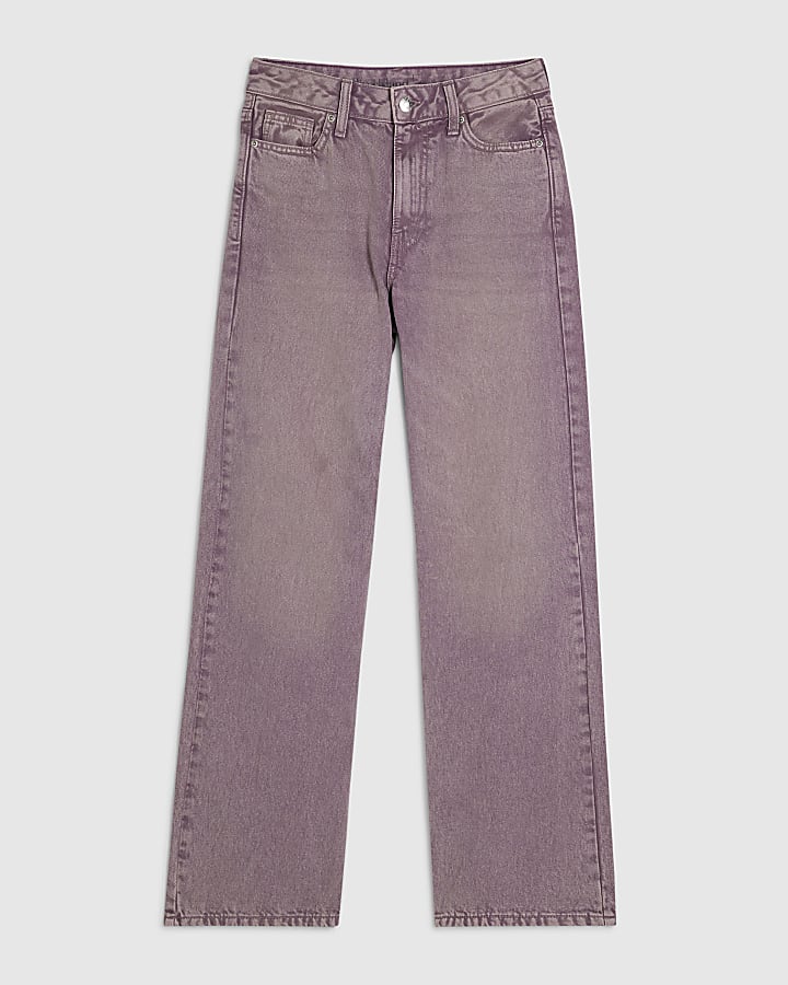 Purple Relaxed Straight Leg Jeans