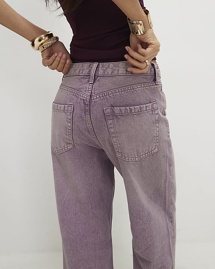 Purple Relaxed Straight Leg Jeans