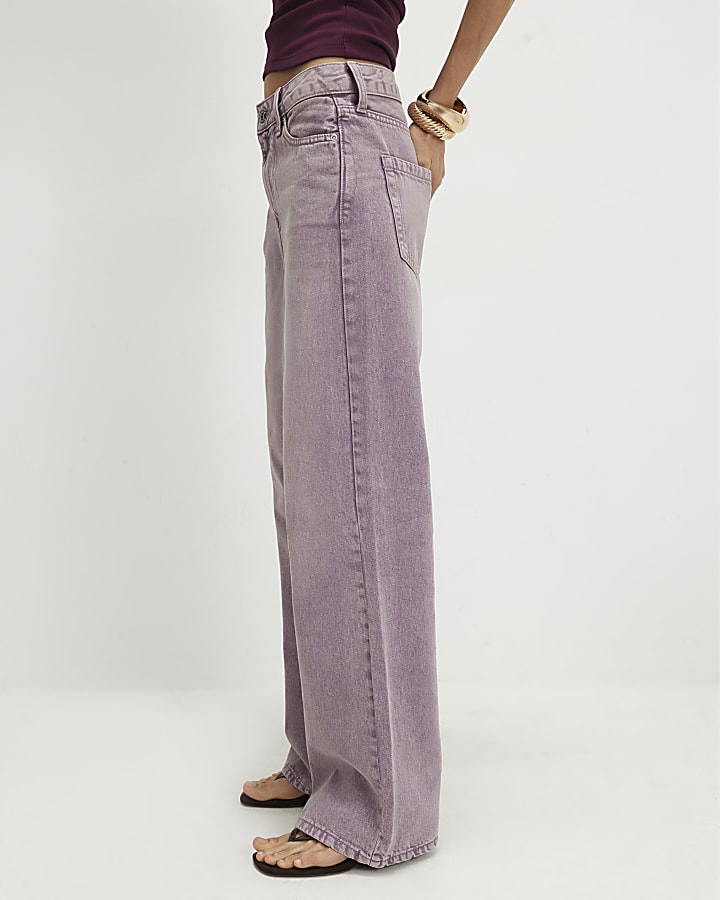 Purple Relaxed Straight Leg Jeans