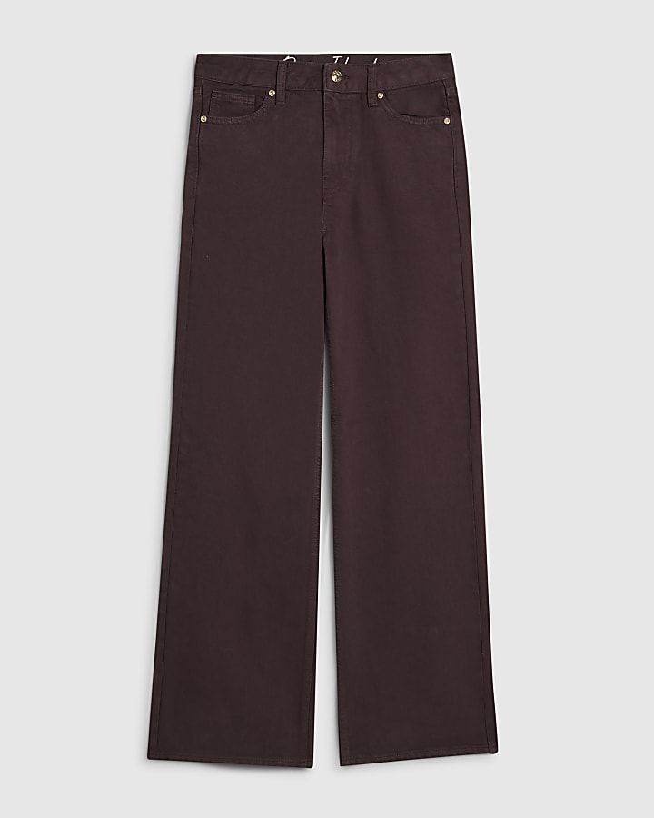 Brown Relaxed Straight Leg Jeans