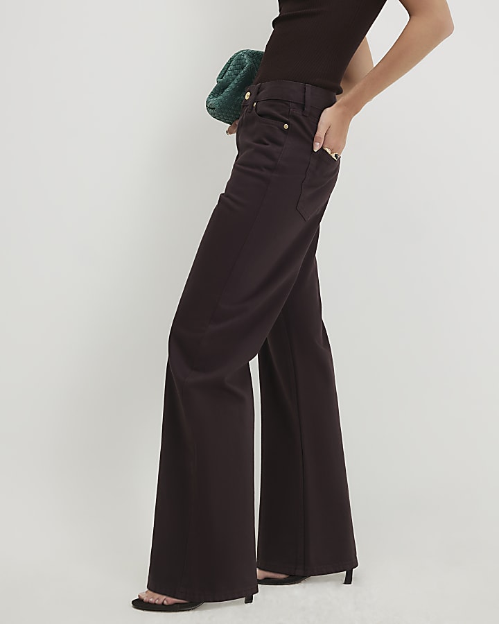Brown Relaxed Straight Leg Jeans