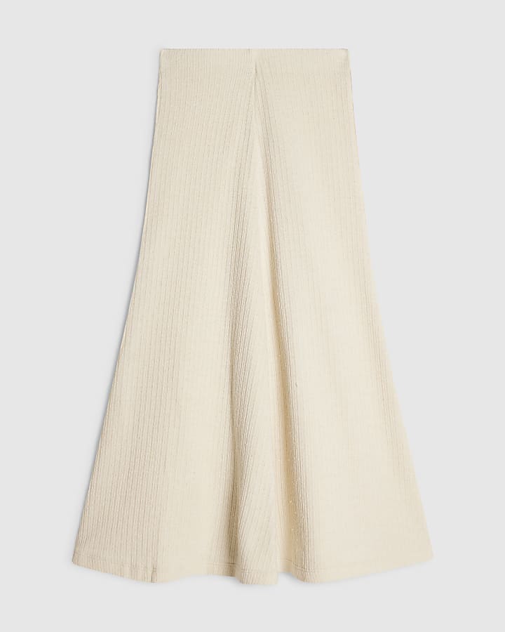 Cream Textured Full Skirt