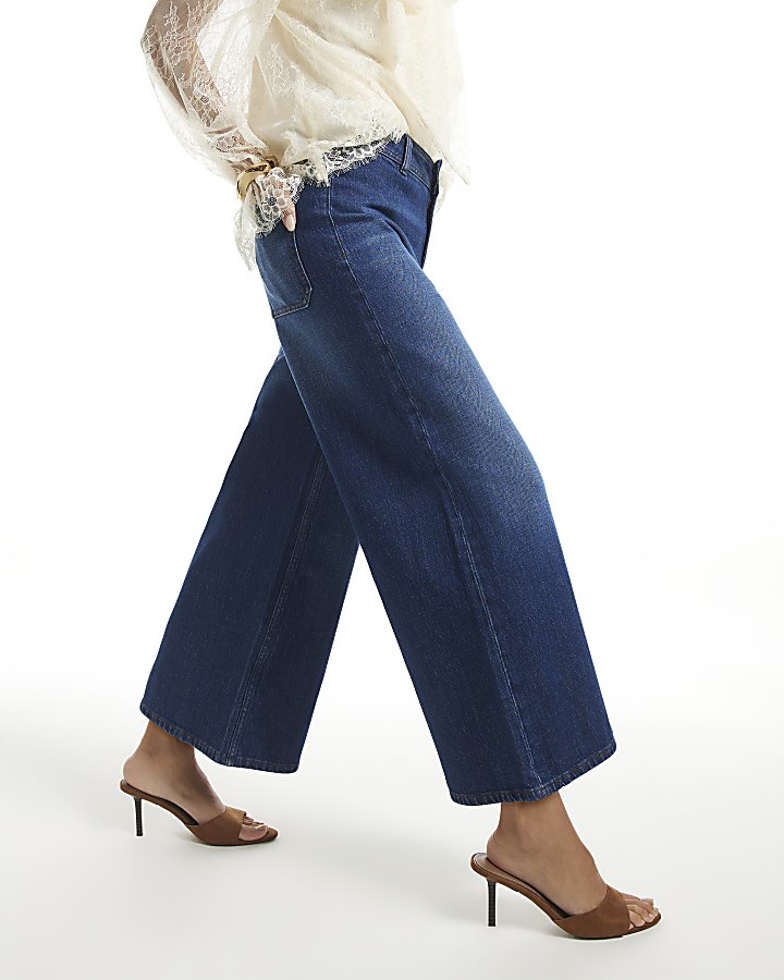 Blue Clean Culotte Jeans