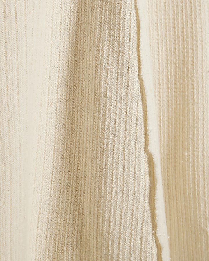 Petite Cream Textured Full Skirt