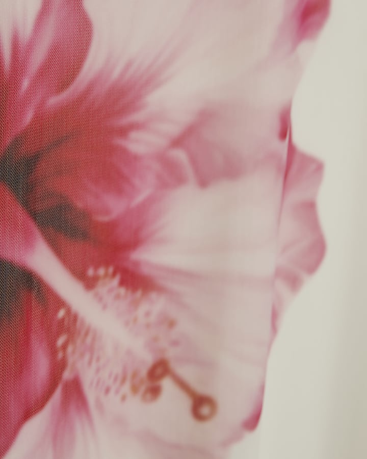 Petite White Mesh Floral Print Maxi Skirt