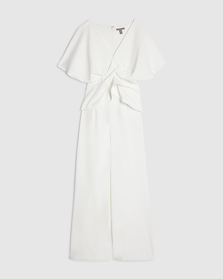 Cream Twist Top Jumpsuit
