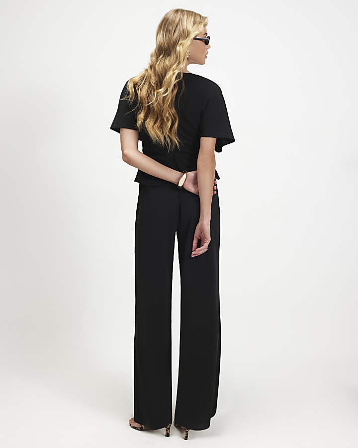 Black Twist Top Jumpsuit