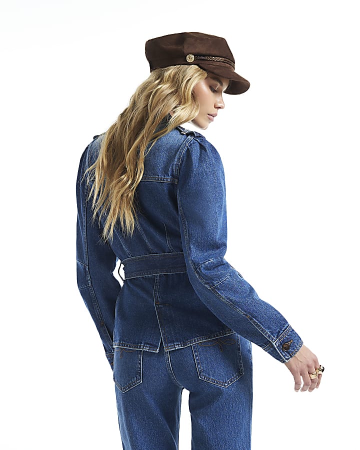 Blue Denim Belted Drummer Jacket