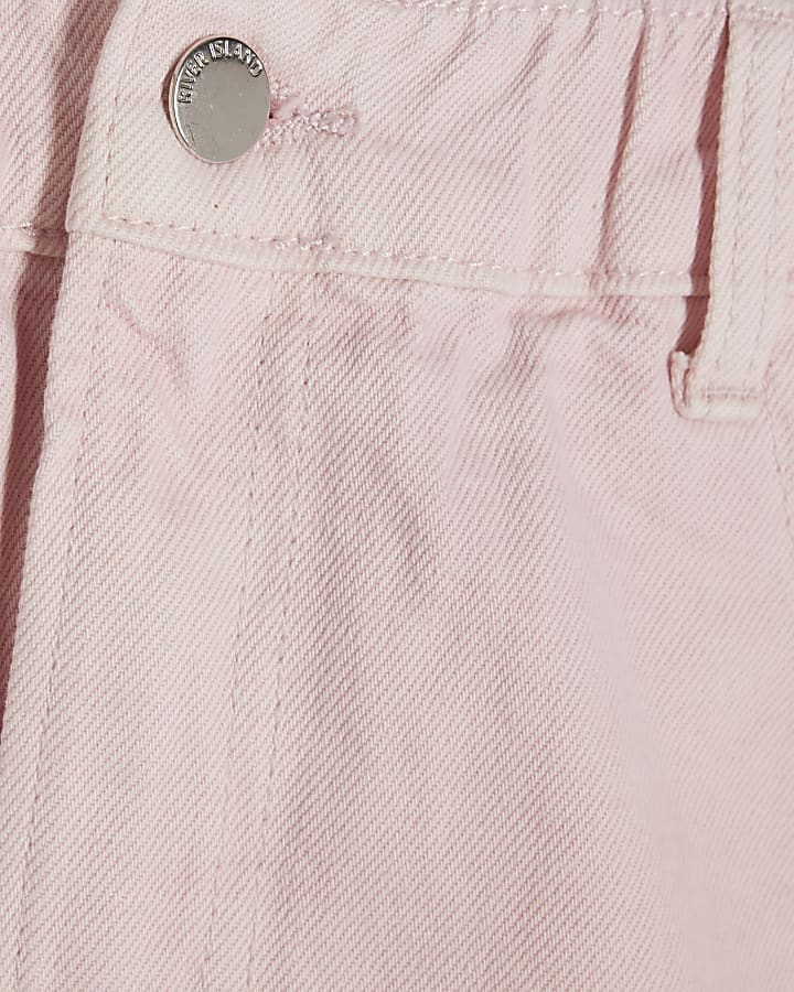 Pink Elasticated Denim Shorts