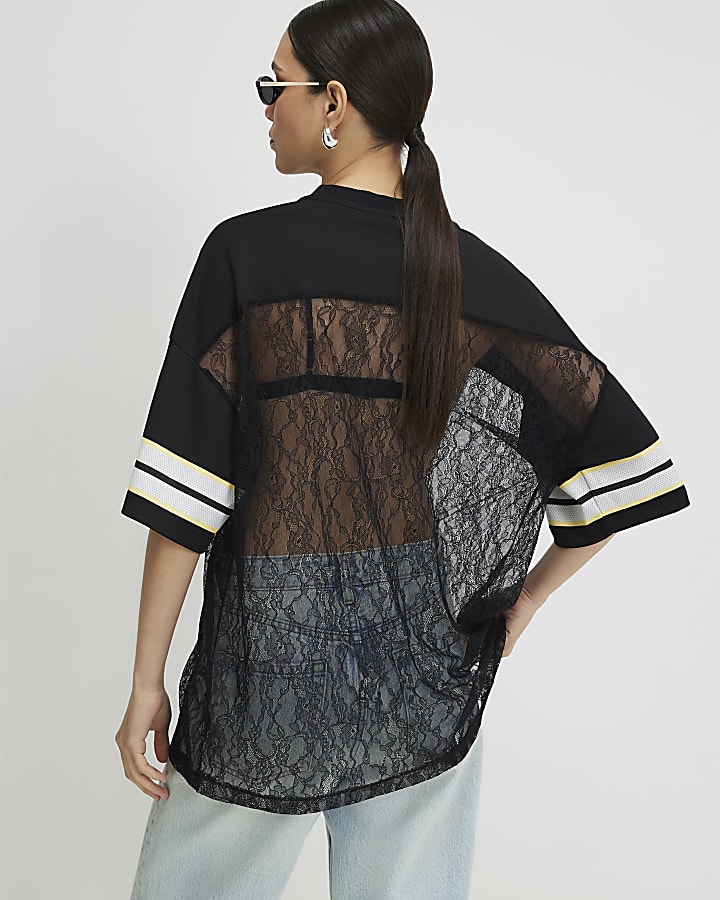 Black Lace Boston Number T-Shirt