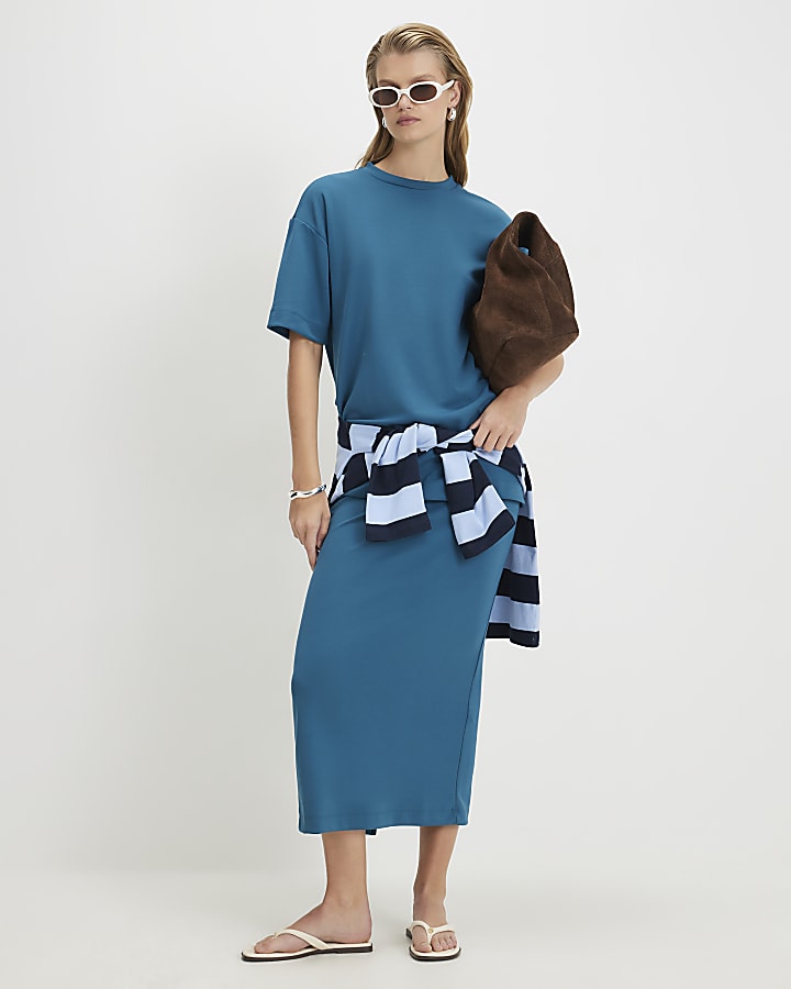 Blue Premium Short Sleeve Oversized T-Shirt