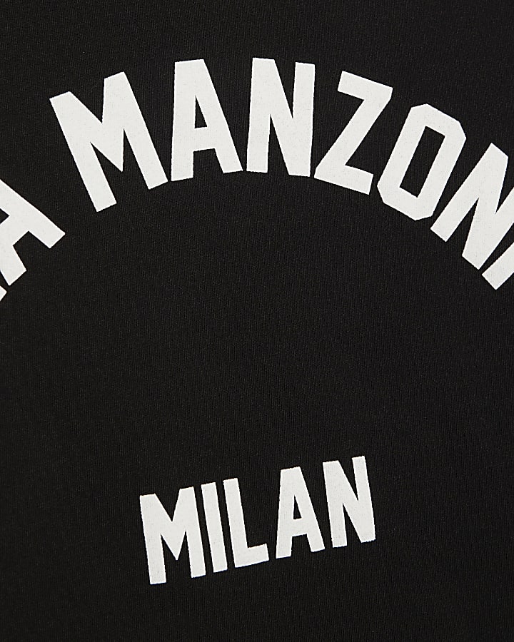 Black Short Sleeve Via Manzoni T-shirt